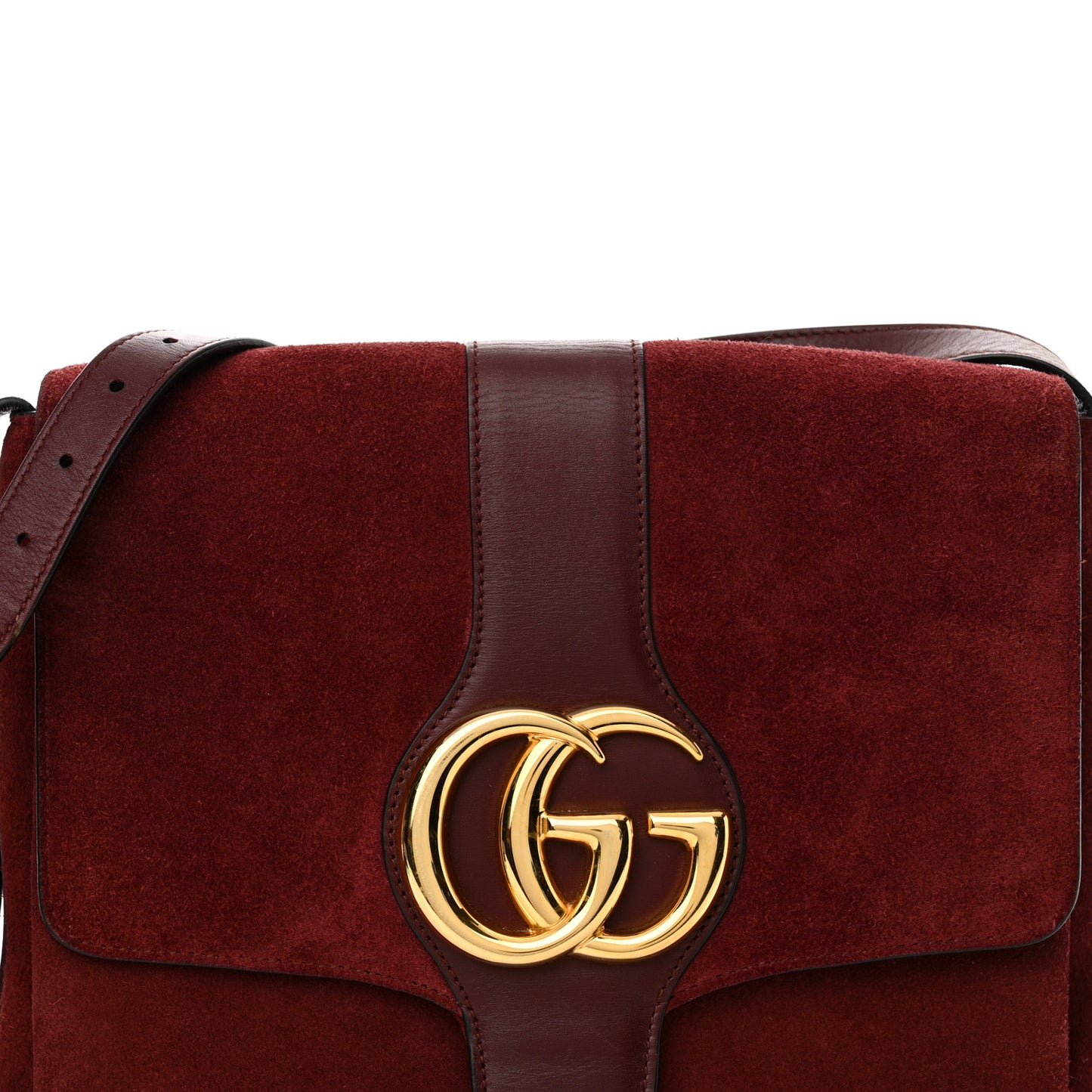 Suede Medium Arli Flap Shoulder Bag Vintage Bordeaux