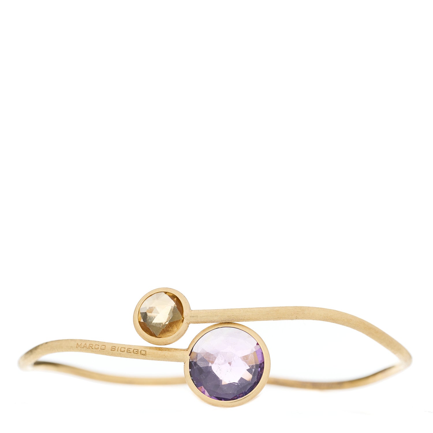 Marco Bicego 18K Yellow Gold Amethyst Citrine Jaipur Crossover Bangle Bracelet 1 of 6