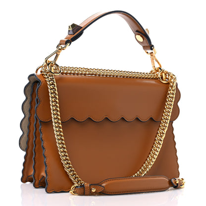 Fendi Vitello Liberty Scalloped Studded Kan I Shoulder Bag Caramello 2 of 9