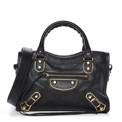 Balenciaga Chevre Gold Metallic Edge Hardware Mini City Black 1 of 10