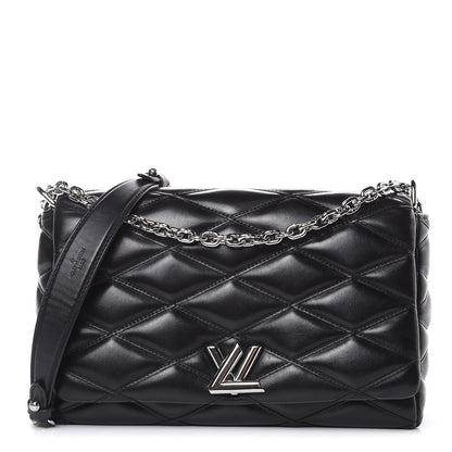 Louis Vuitton Lambskin Malletage GO-14 MM Black 1 of 12