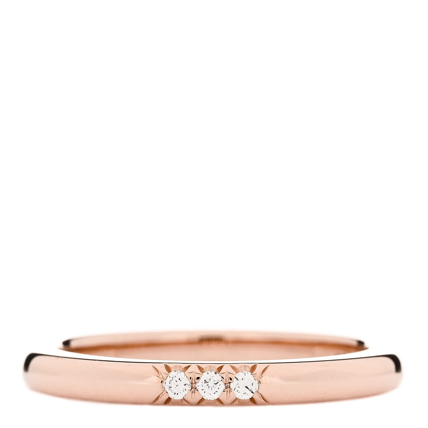 Tiffany 18K Rose Gold Diamond 2mm Classic Wedding Band Ring 47 4 1 of 5