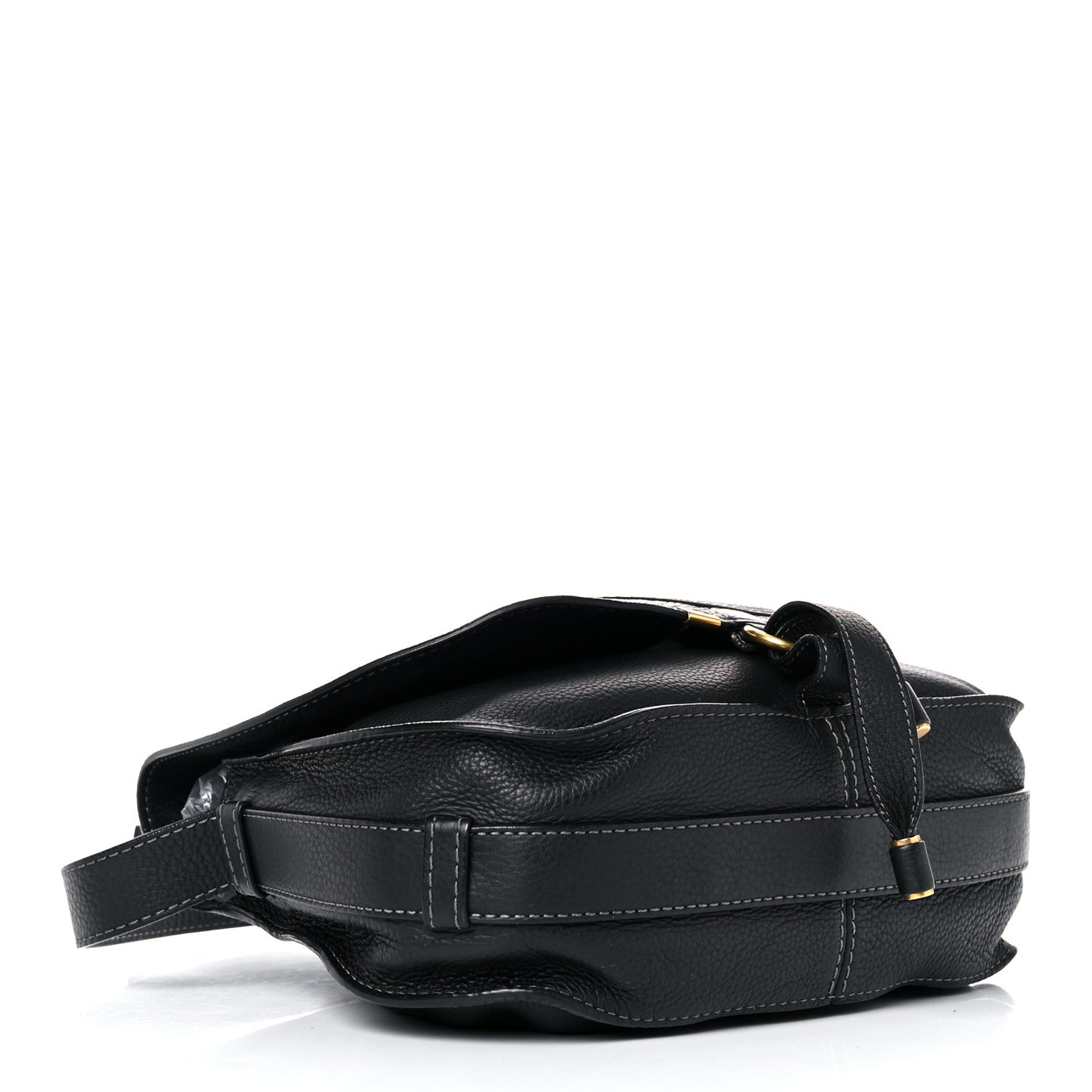 Calfskin Medium Marcie Round Crossbody Bag Black