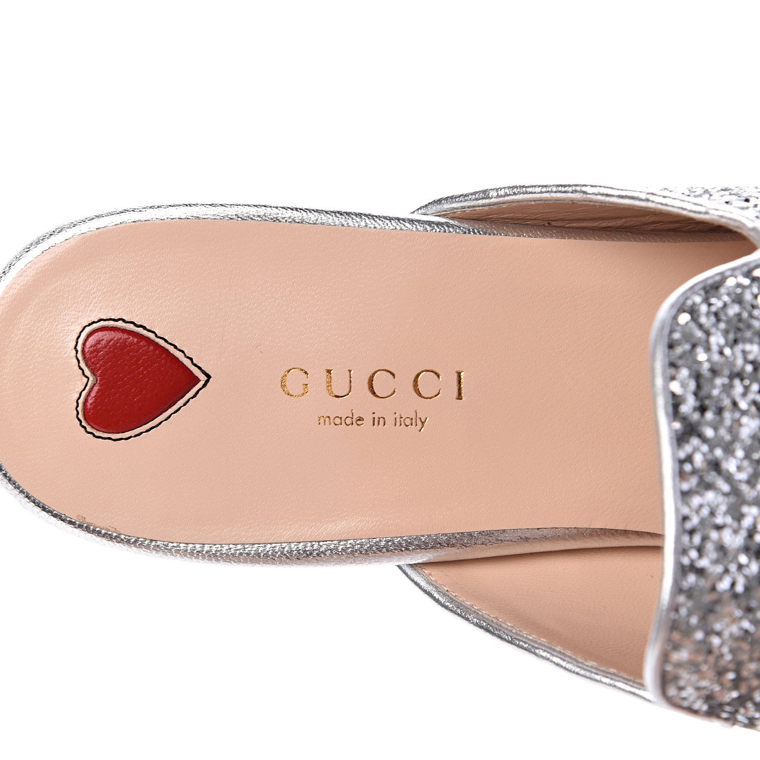 Gucci Glitter Womens Princetown Slippers 40 Silver 7 of 8