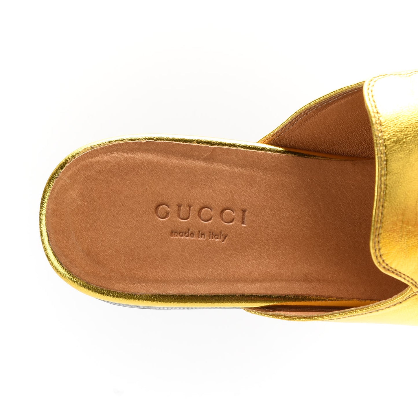 Metallic Nappa Womens Princetown Slippers 37.5 Gold