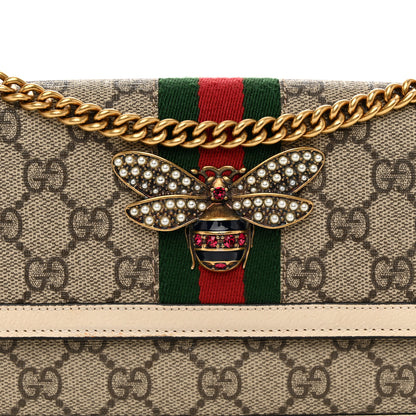 Gucci GG Supreme Monogram Web Queen Margaret Chain Wallet White 7 of 9