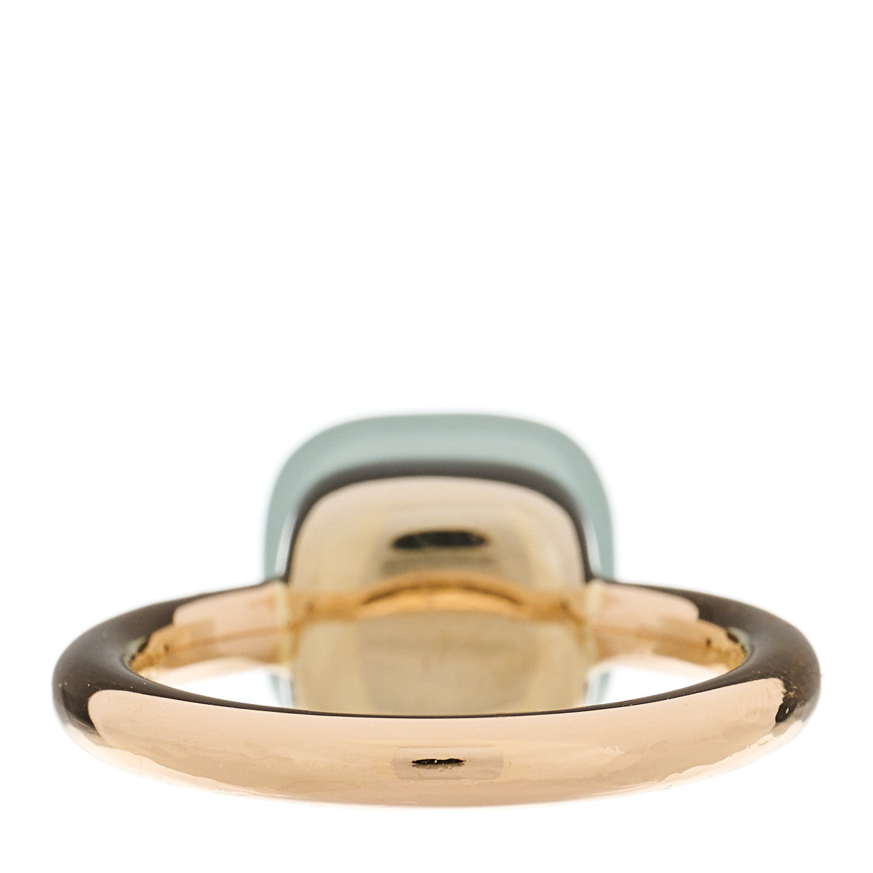 Pomellato 18K Rose White Gold Milky Aquamarine Classic Nudo Ring 48 4.5 4 of 6