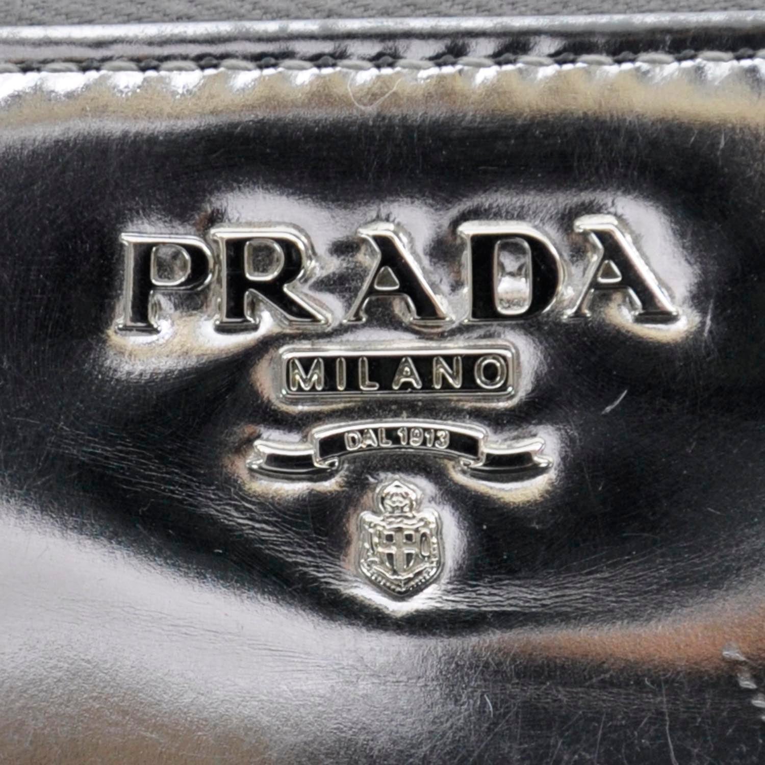 Prada Spazzolato Zip Around Wallet Silver 5 of 7