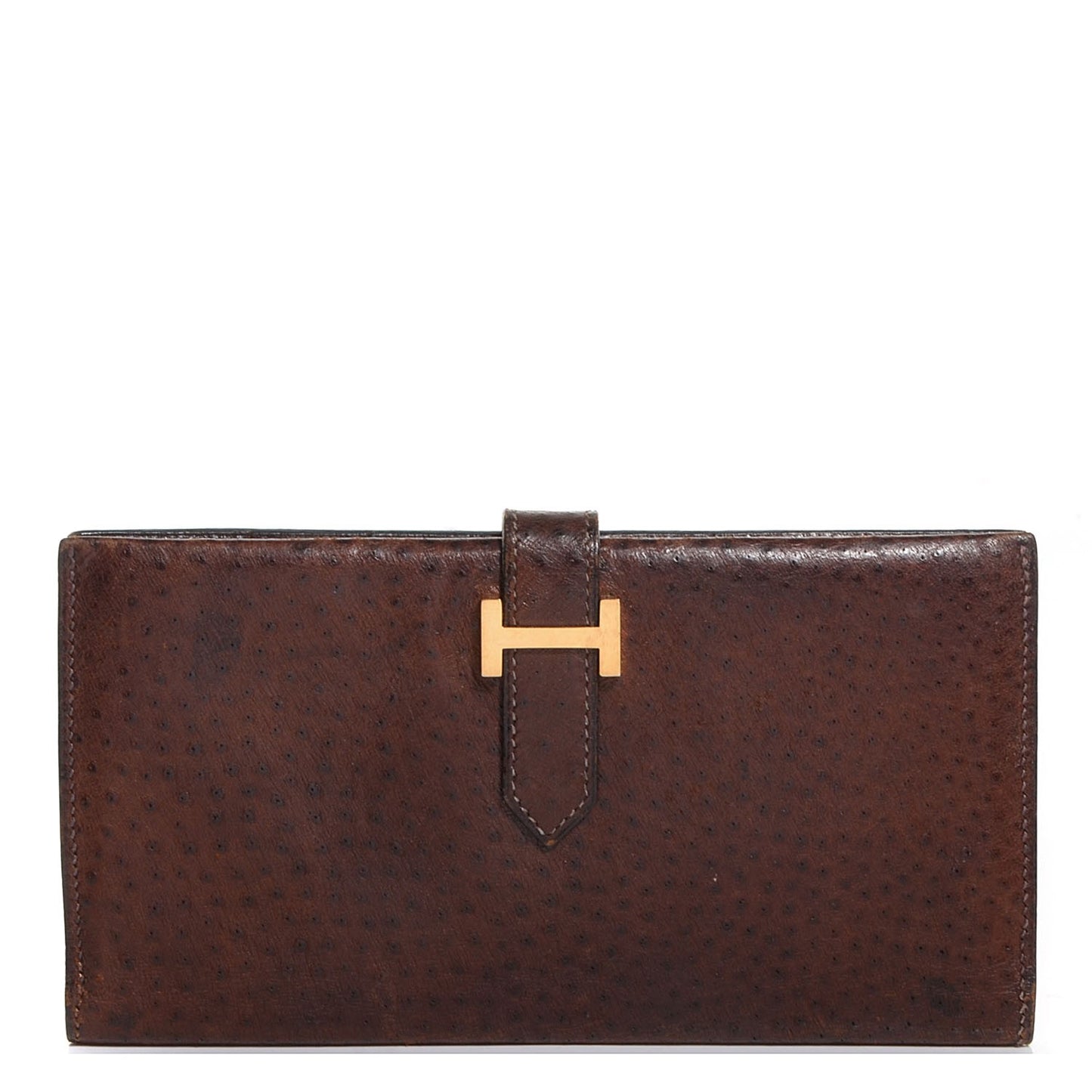 Ostrich Bearn Wallet Chocolate
