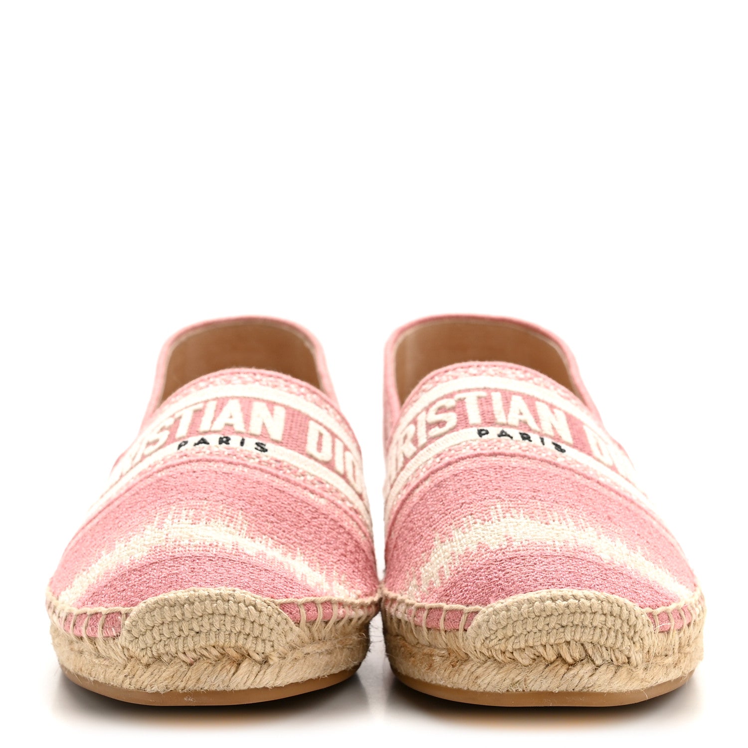 Christian Dior Cotton D-Stripes Embroidered Granville 15mm Espadrilles 40.5 Deep Nude 3 of 9