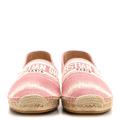 Christian Dior Cotton D-Stripes Embroidered Granville 15mm Espadrilles 40.5 Deep Nude 3 of 9