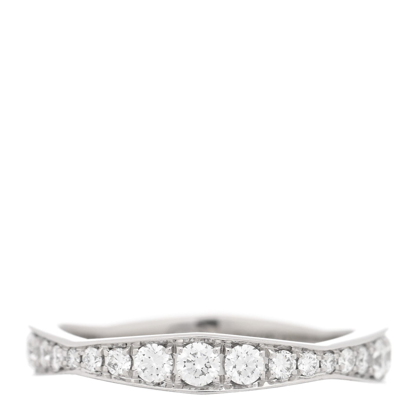 Platinum Diamond Pave Wave Band Ring 47 4