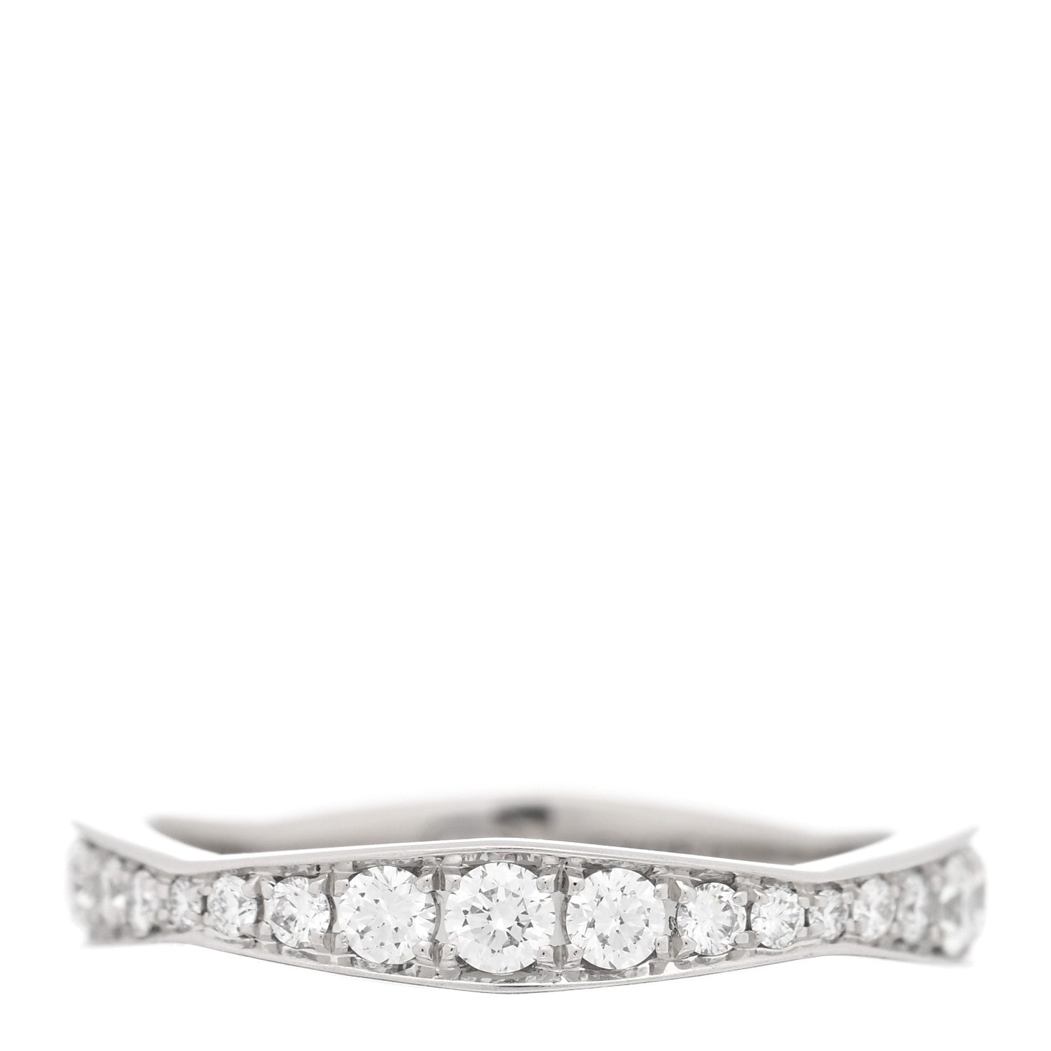 Harry Winston Platinum Diamond Pave Wave Band Ring 47 4 1 of 4