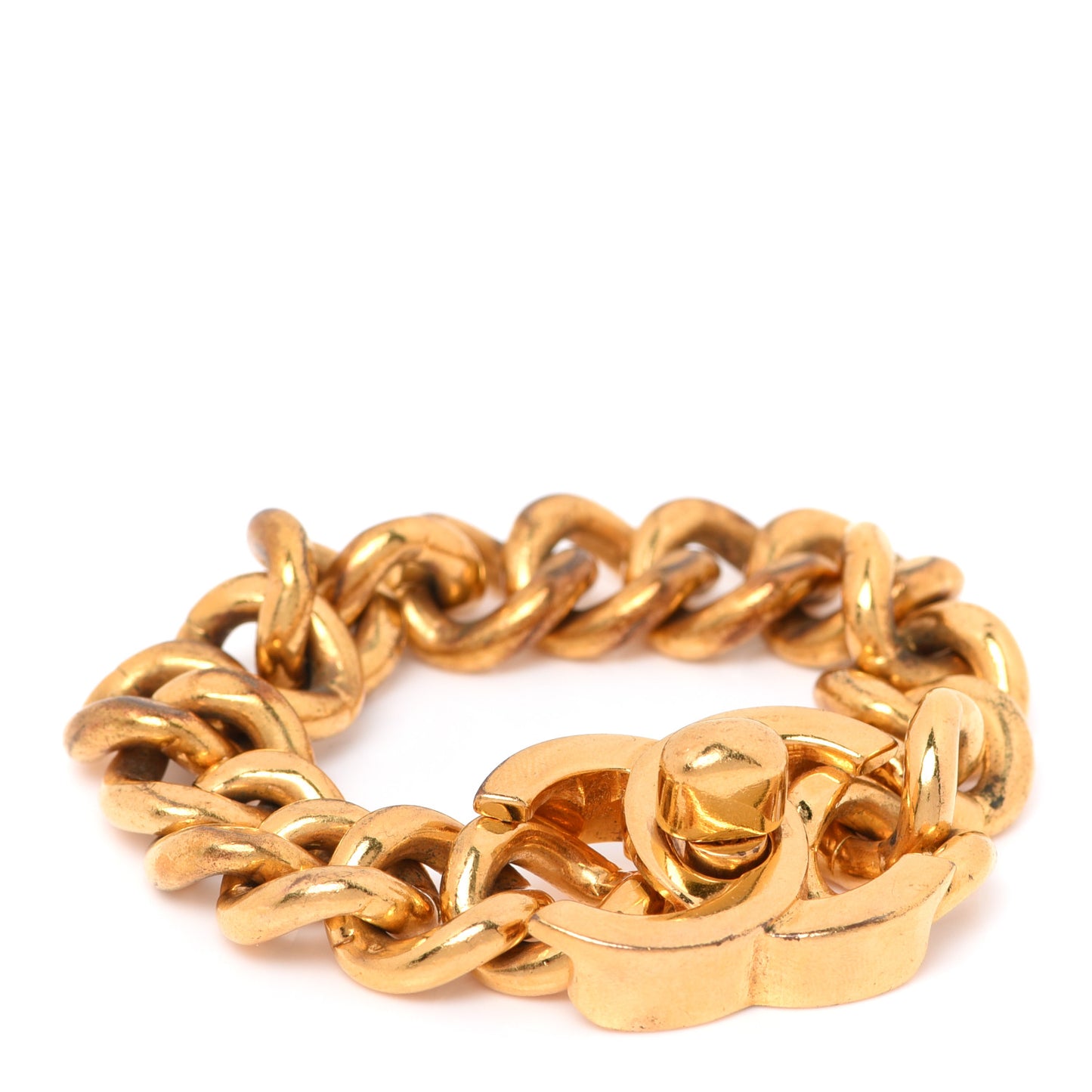 Metal CC Turnlock Bracelet Gold