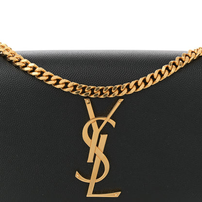 Saint Laurent Grain De Poudre Small Monogram Kate Satchel Black 8 of 10