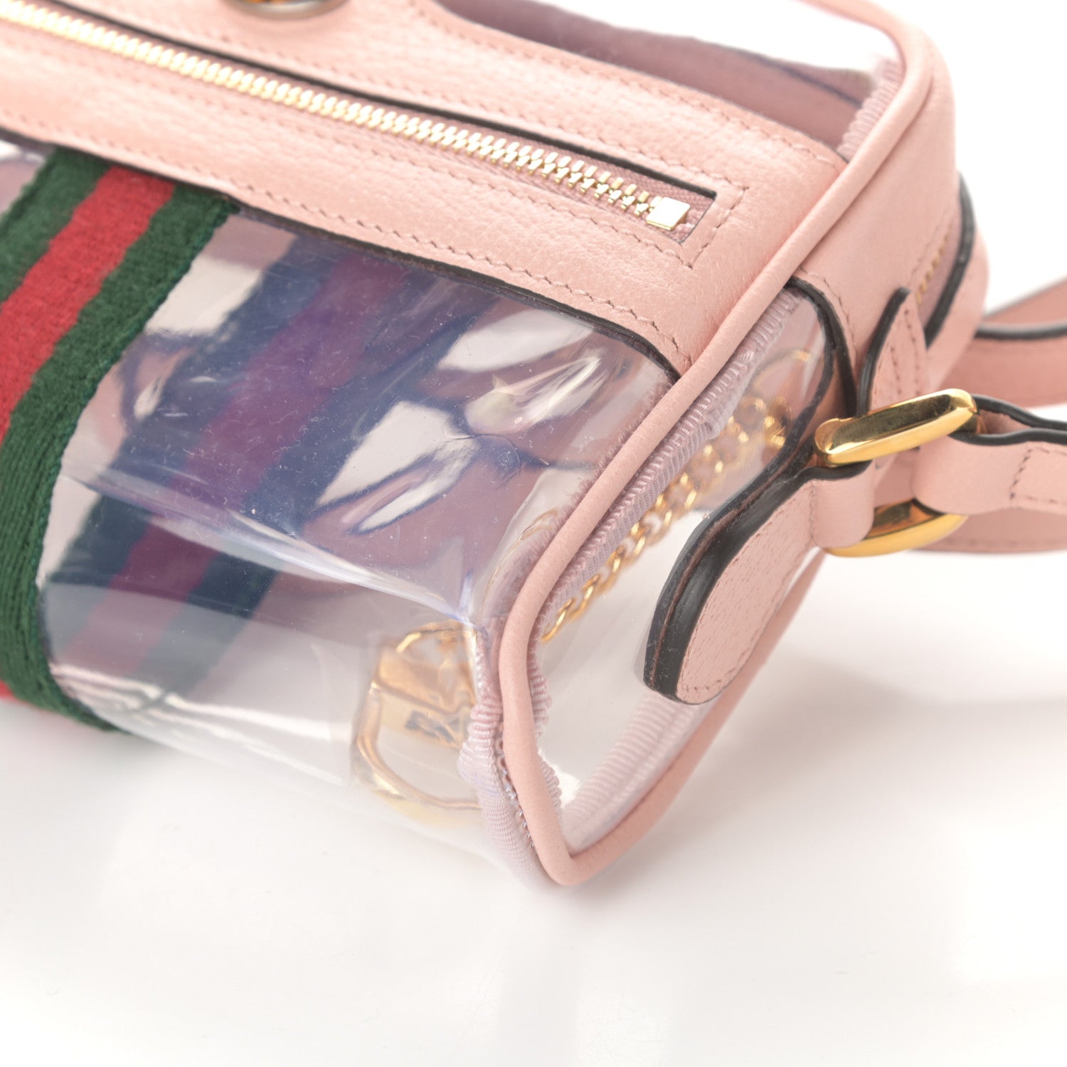 Gucci Vinyl Web Mini Ophidia Transparent Shoulder Bag Perfect Pink 9 of 9