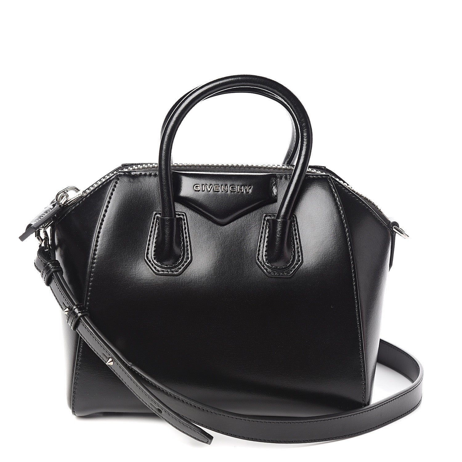 Givenchy Shiny Lord Calfskin Mini Antigona Black 1 of 9