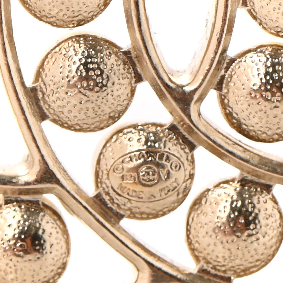 Chanel Pearl CC Brooch Light Gold 4 of 5