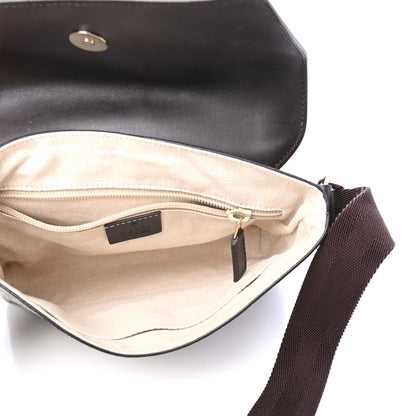 Gucci GG Supreme Monogram Selleria Calfskin Small Satchel Messenger Bag Beige Ebony Cocoa Dark Chocolate 4 of 8