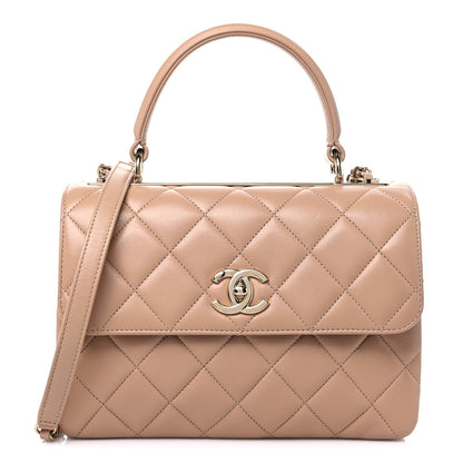 Chanel Lambskin Quilted Small Trendy CC Dual Handle Flap Bag Beige 1 of 11
