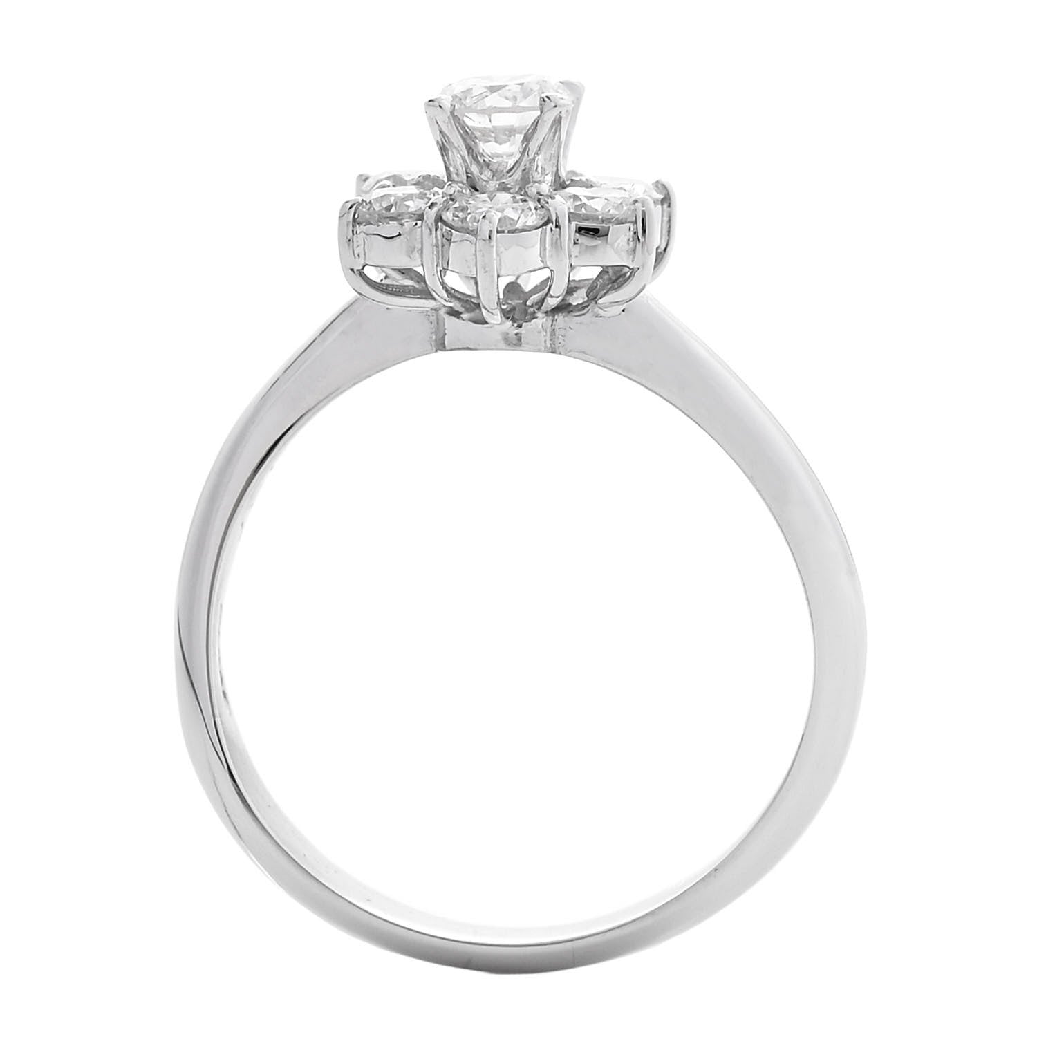 Parker & West by FASHIONPHILE Platinum Diamond 1.02ctw Flower Ring 54 7 5 of 9