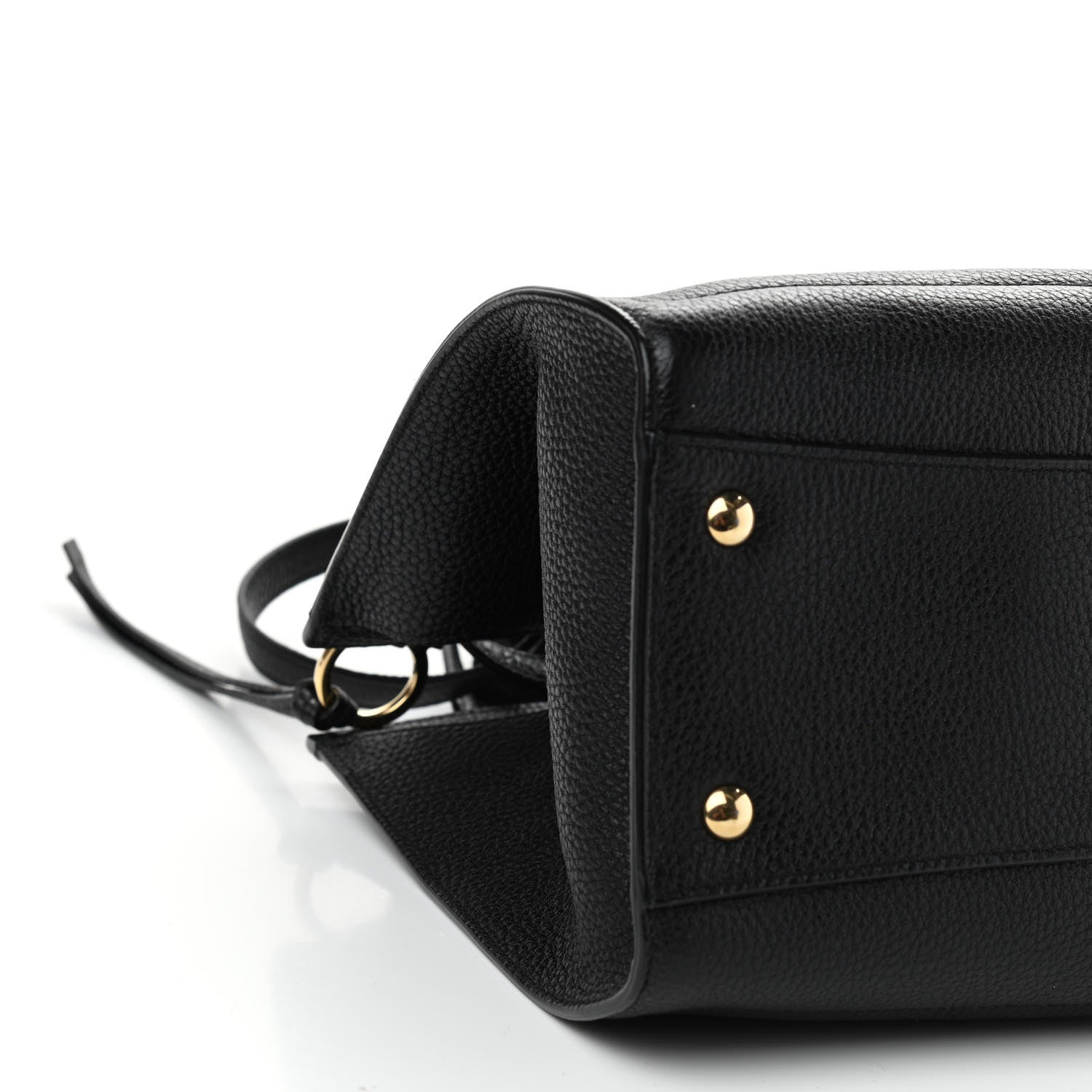 Salvatore Ferragamo Hammered Calfskin Double Handle Small Amy Tote Black 10 of 11