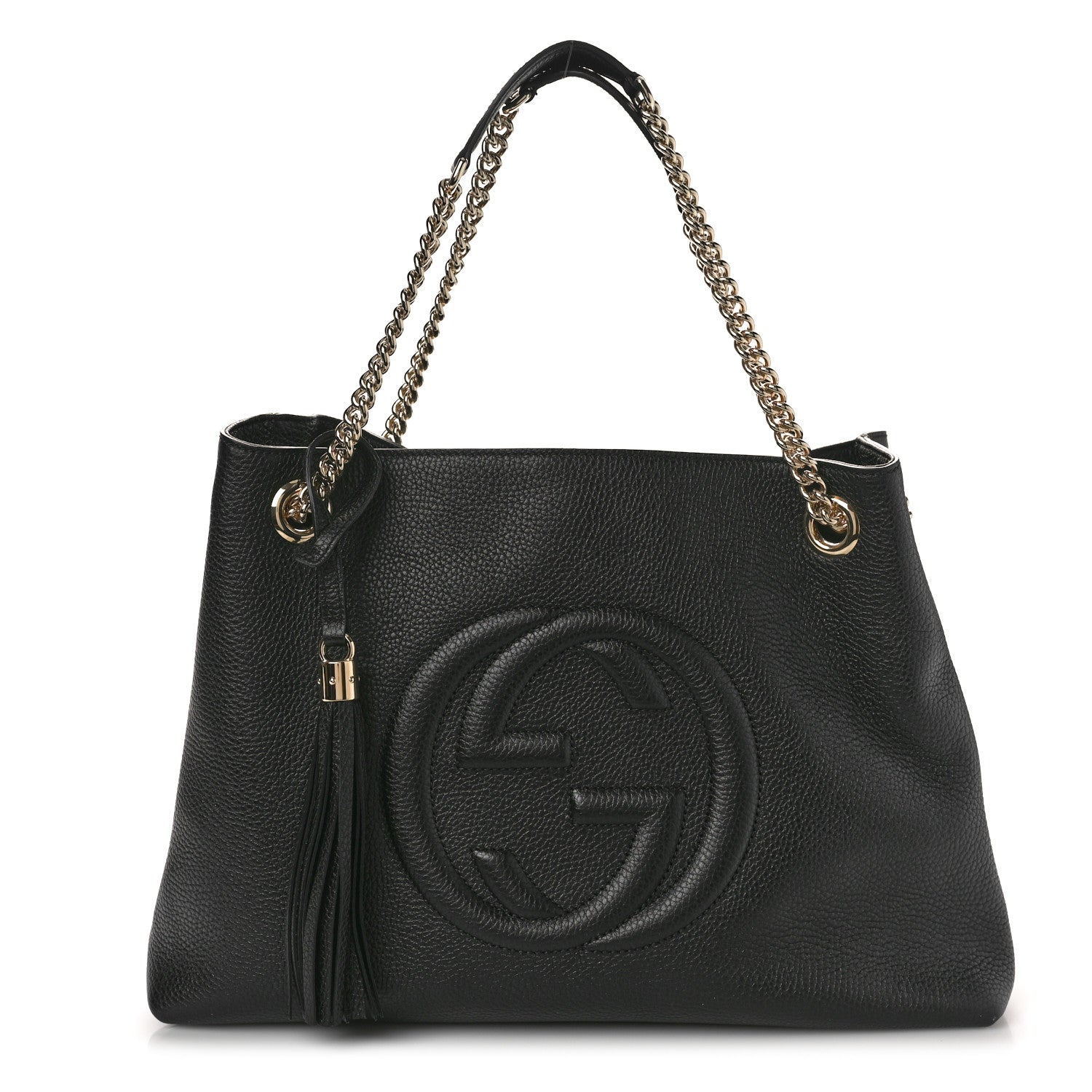 Gucci Pebbled Calfskin Medium Soho Chain Shoulder Bag Black 1 of 11