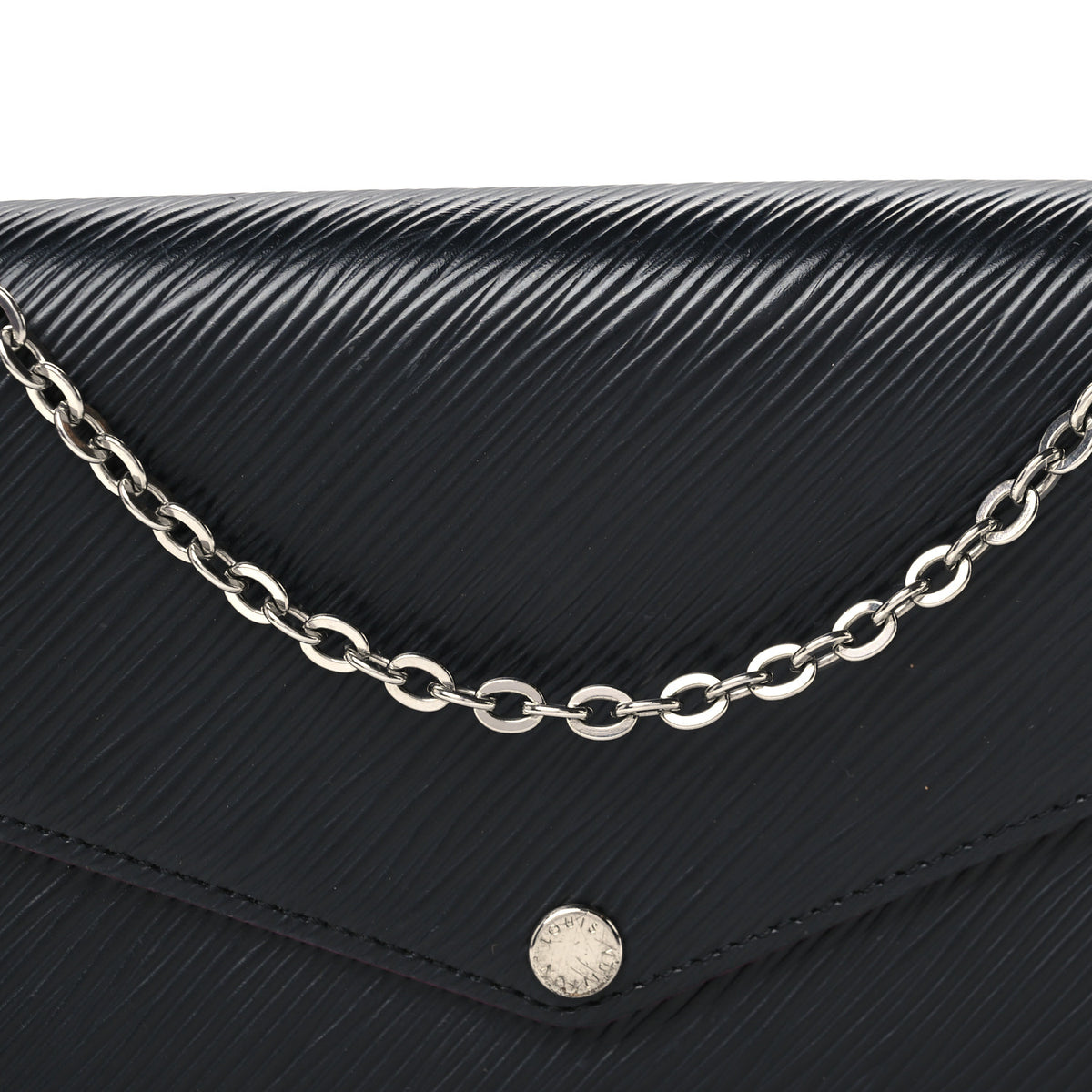 Epi Pochette Felicie Black Hot Pink