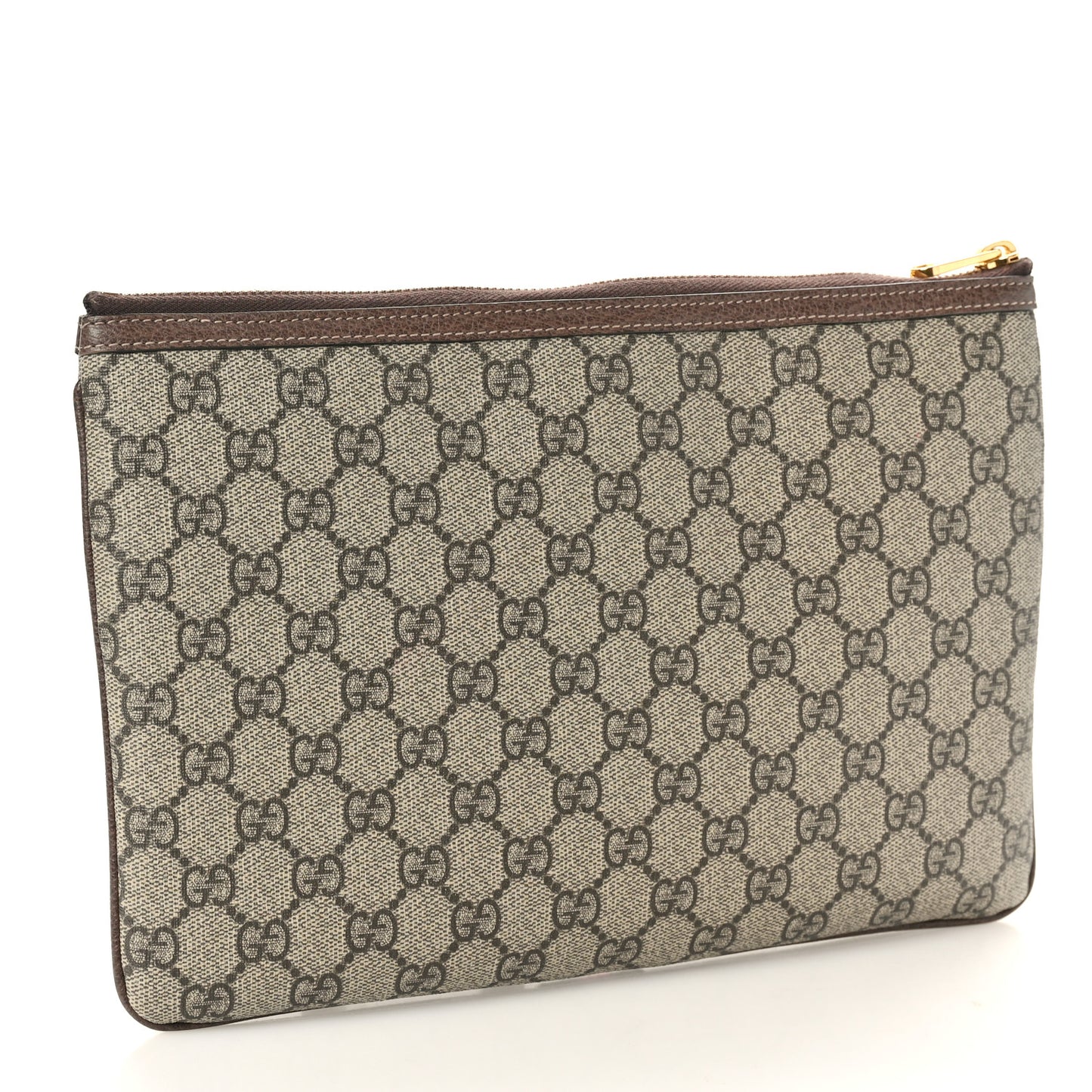 GG Supreme Monogram Large Ophidia Pouch Clutch Brown