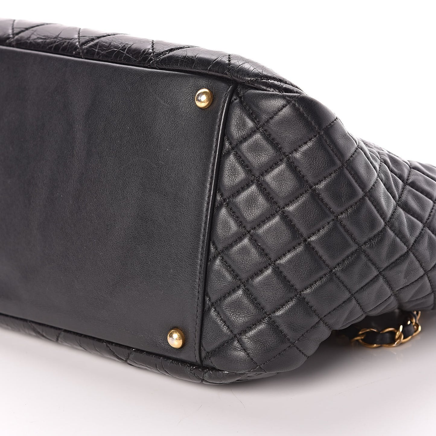 Glazed Crinkled Lambskin Large East West Flap Black