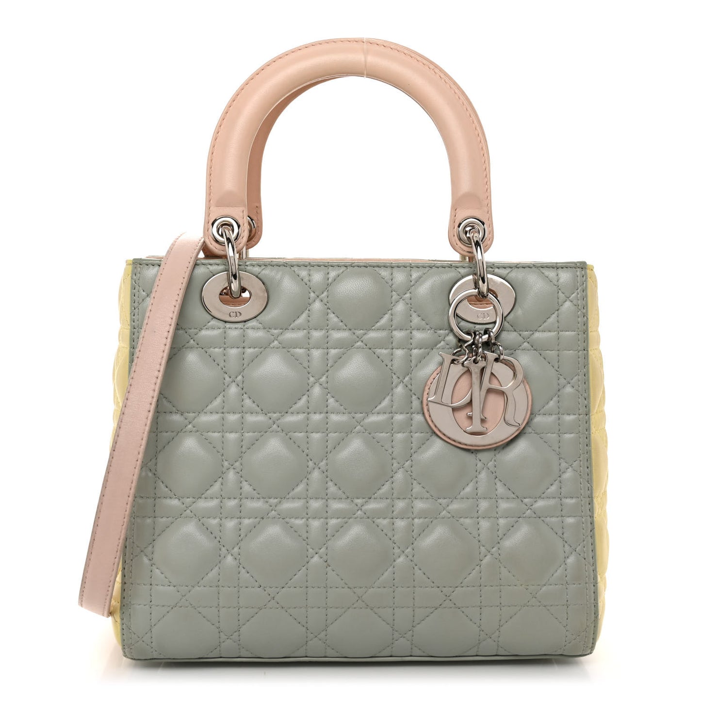 Lambskin Cannage Medium Tri-Color Lady Dior Multicolor
