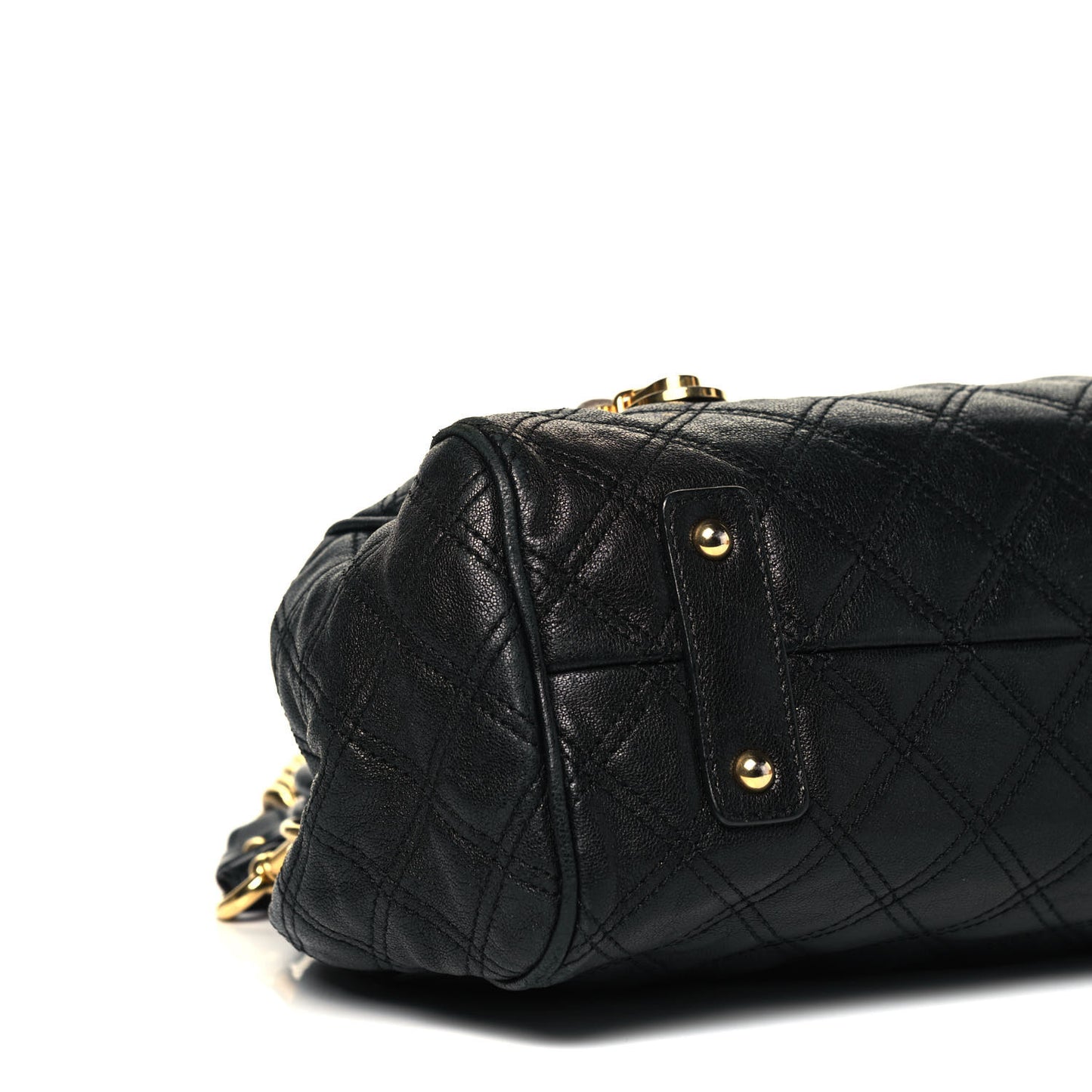 Lambskin Quilted Mini Colorblock Manhattan Stam Black Concrete