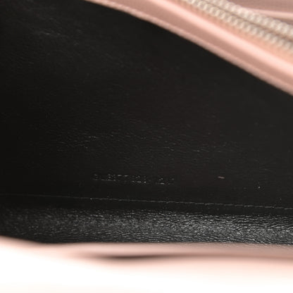 Saint Laurent Grain De Poudre Matelasse Chevron Monogram Chain Wallet Pale Pink 7 of 10