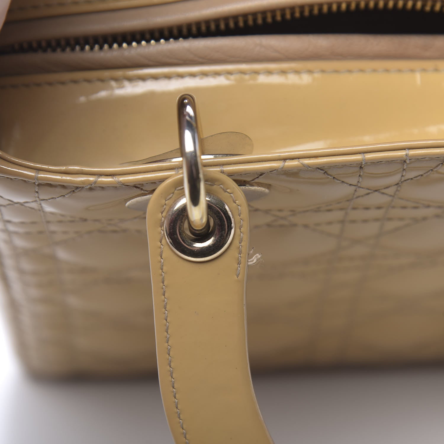 Christian Dior Patent Cannage Medium Lady Dior Beige 15 of 16