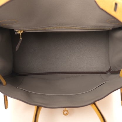 Hermes Togo Horseshoe Birkin 30 Jaune Ambre Etain 5 of 12