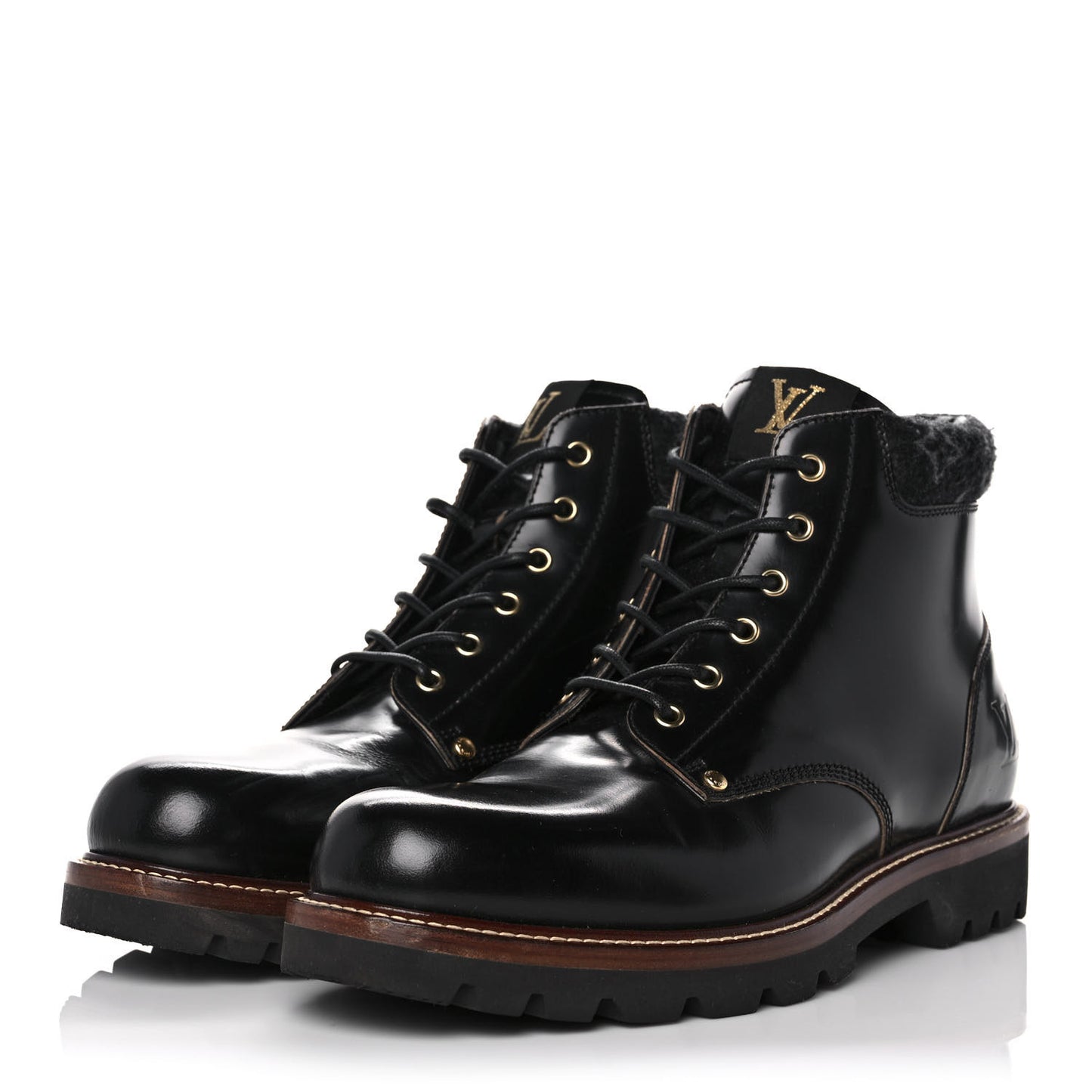 Calfskin Monogram Mens Ankle Boots 8 Black