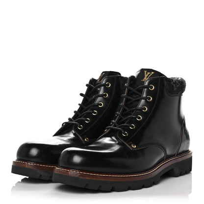 Louis Vuitton Calfskin Monogram Mens Ankle Boots 8 Black 3 of 8