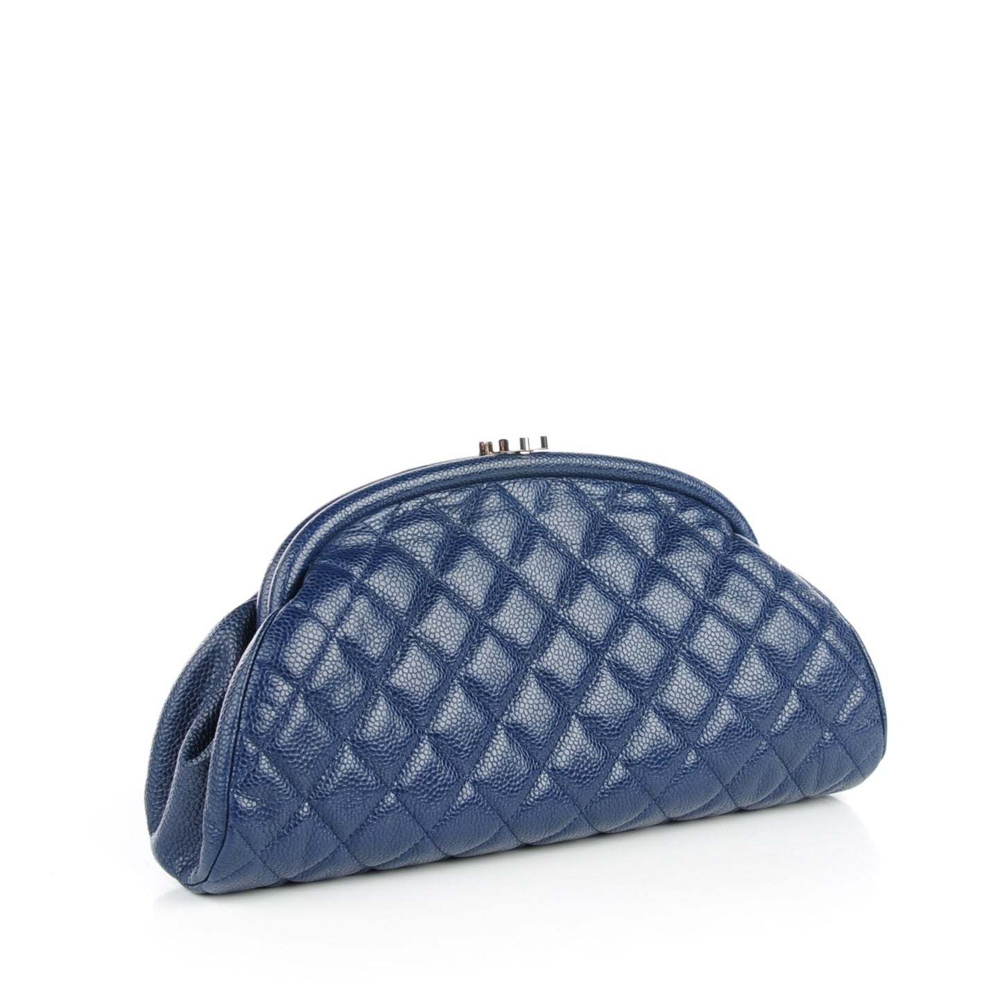 Caviar Quilted Timeless Clutch Navy