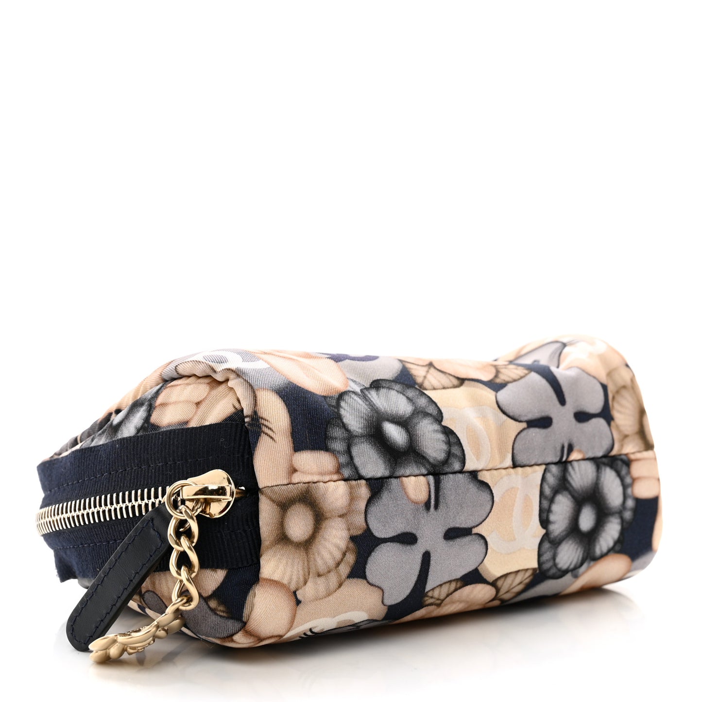 Nylon Cat Emoticon Cosmetic Pouch Navy