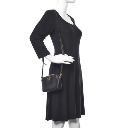 Prada Saffiano Lux Small Camera Crossbody Bag Black 2 of 10