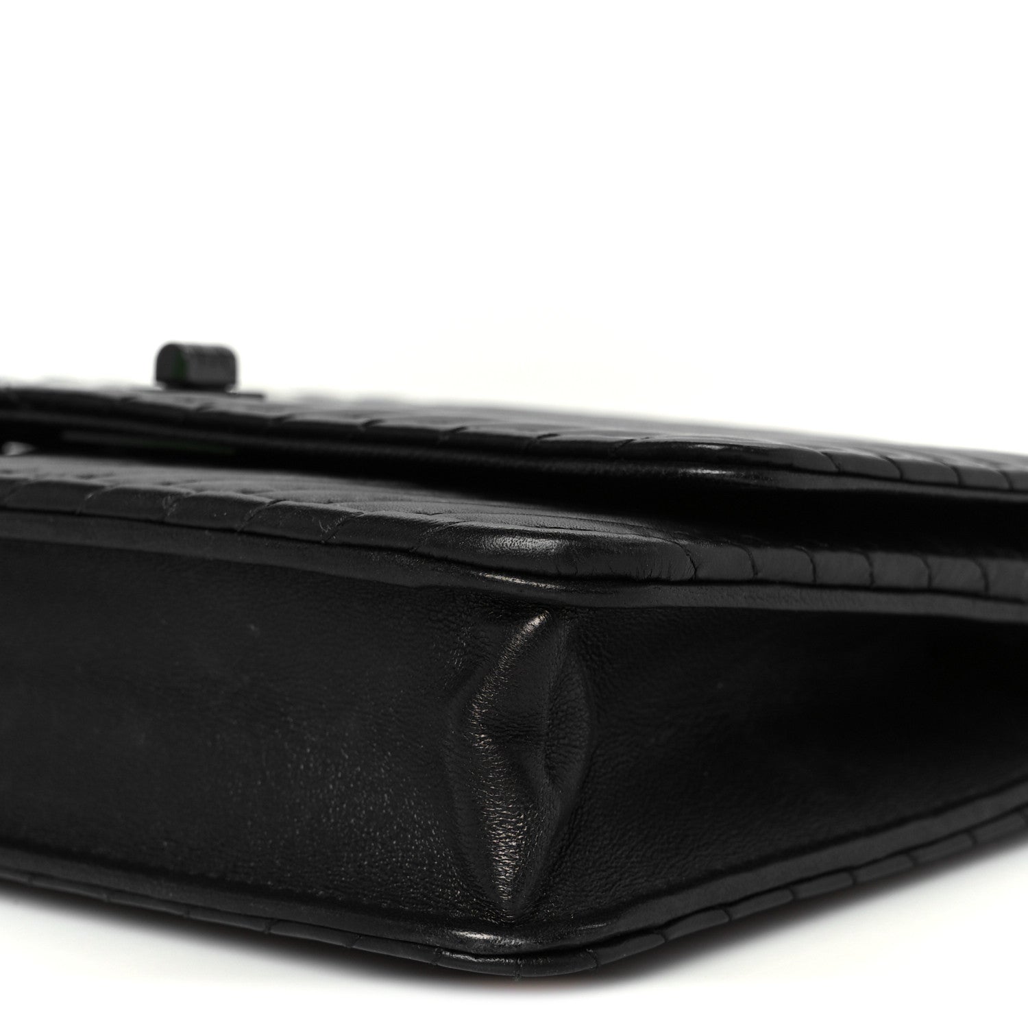 Chanel Sheepskin Chevron Reissue Wallet On Chain WOC So Black 11 of 11
