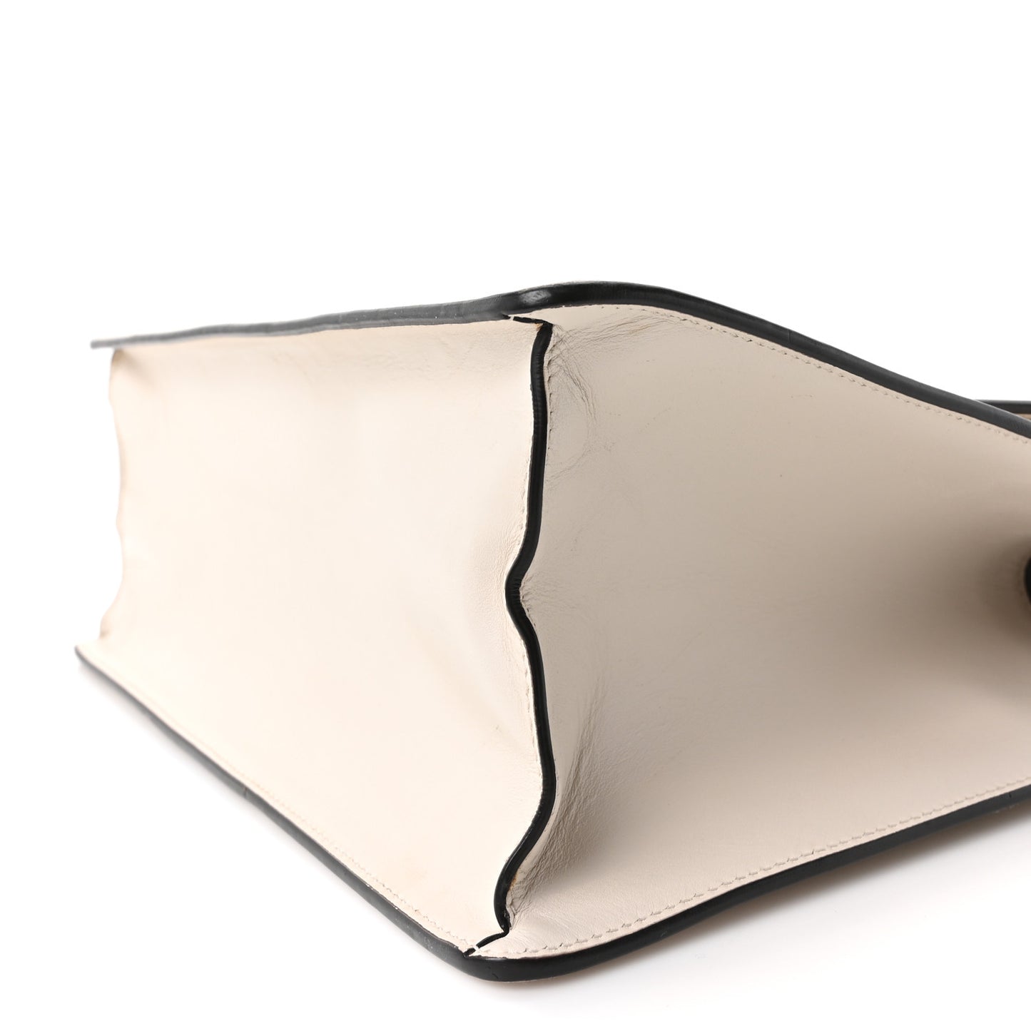 Calfskin Web Medium Sylvie Top Handle Bag White