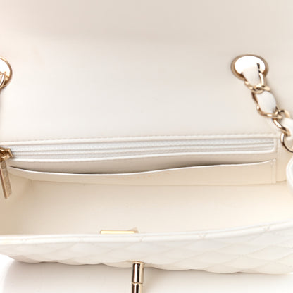 Chanel Lambskin Quilted Mini Rectangular Flap White 5 of 11