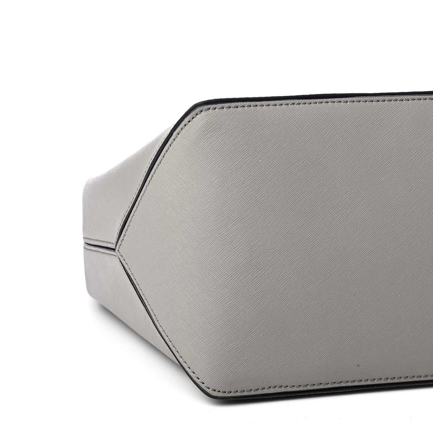 Calfskin Embossed Logo East West Shopper Tote Grey