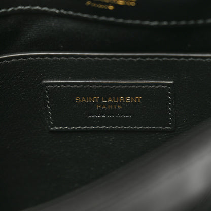 Saint Laurent Crinkled Calfskin Matelasse Monogram Baby Niki Chain Satchel Black 6 of 9