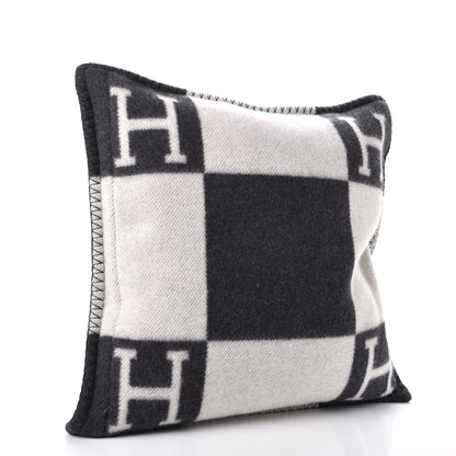 Hermes Wool Cashmere Avalon Pillow PM Ecru Gris Fonce 4 of 6