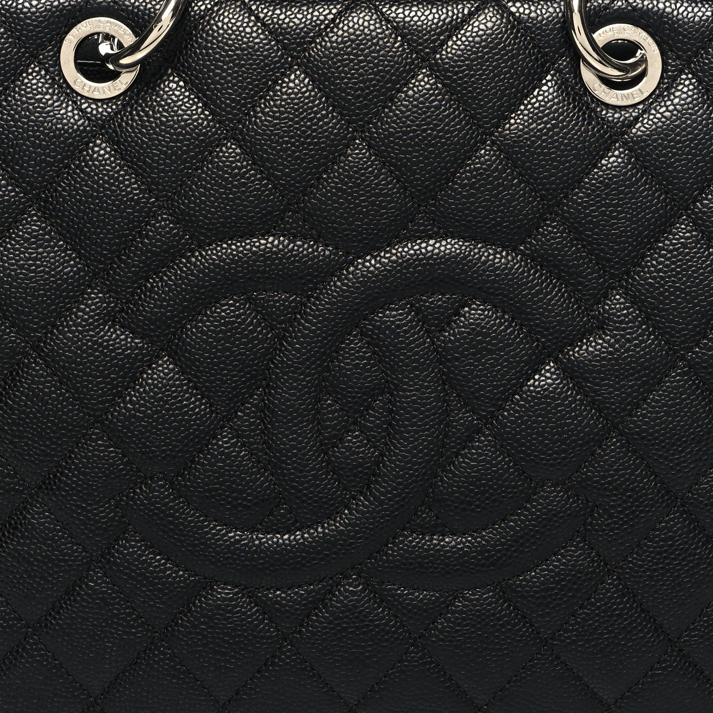 Caviar Quilted Grand Shopping Tote GST Black