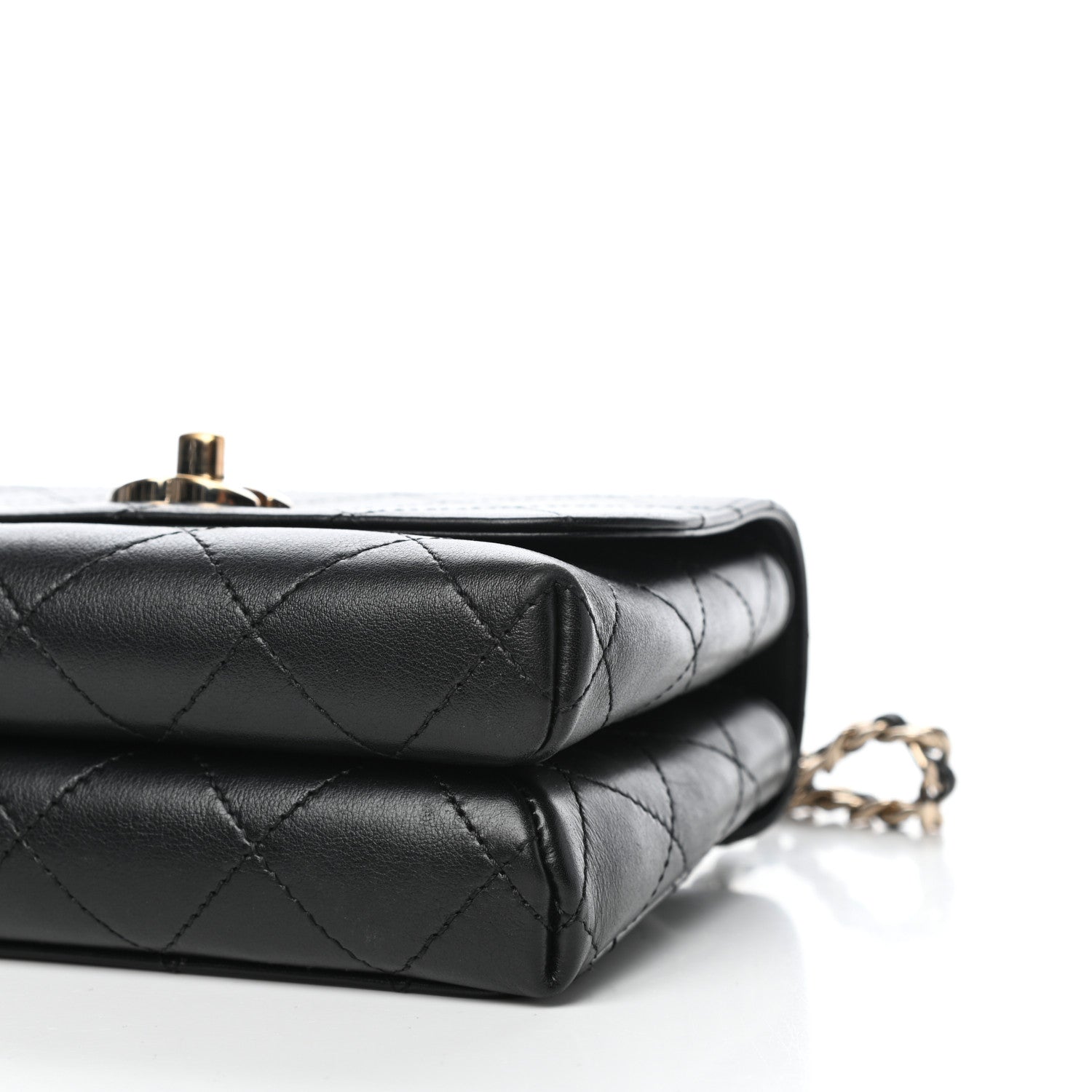 Chanel Calfskin Quilted Small Double Pocket Top Handle Flap Black 9 of 10