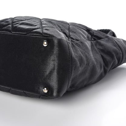 Chanel Coated Canvas Quilted Small Paris Biarritz Tote Black 14 of 15