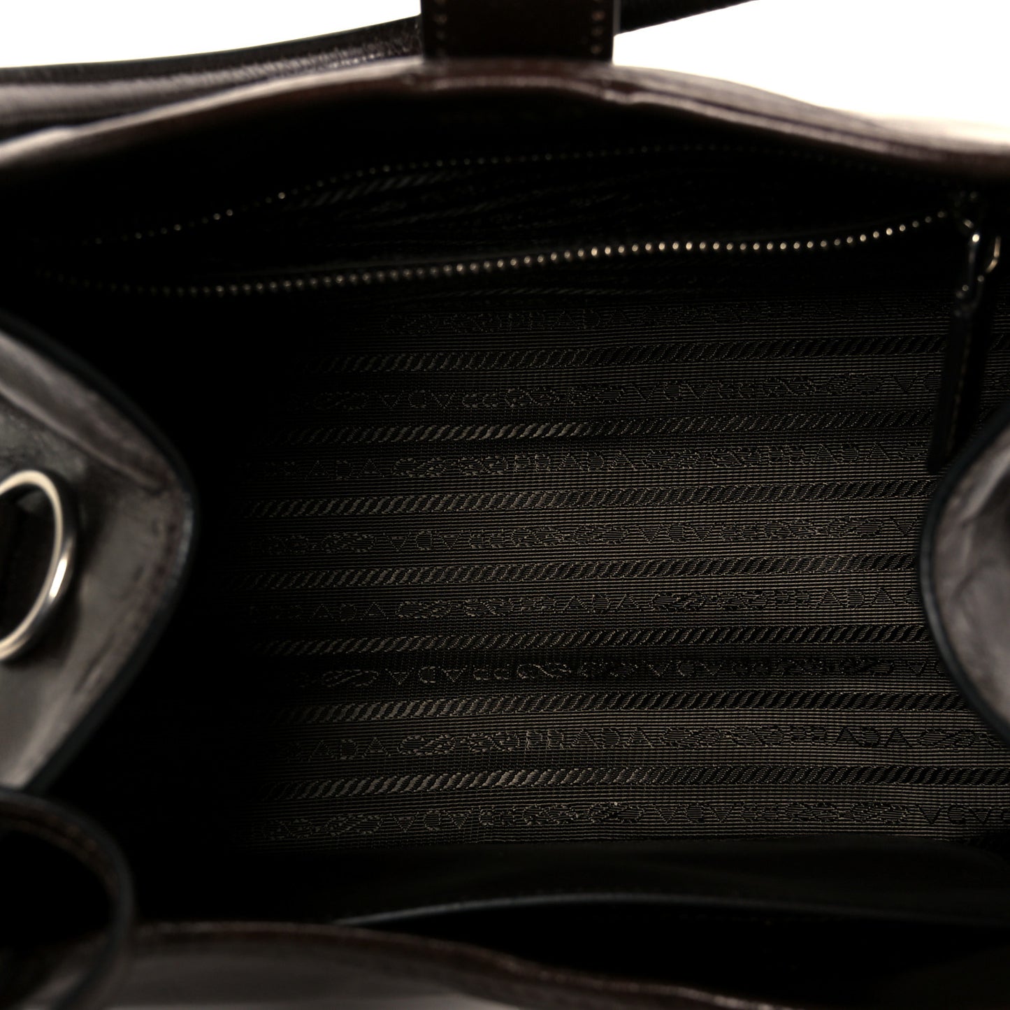 Glossy Calfskin Medium Tote Bag Dark Brown